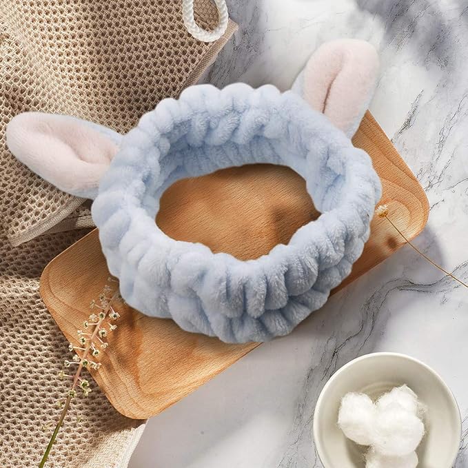 Bandeau Maquillage Lapin Pelucheux x3 🐰 — Votre Routine Soin Devient un Moment de Bonheur