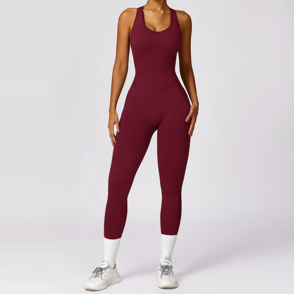 Nahtloses einteiliges Yoga-Outfit
