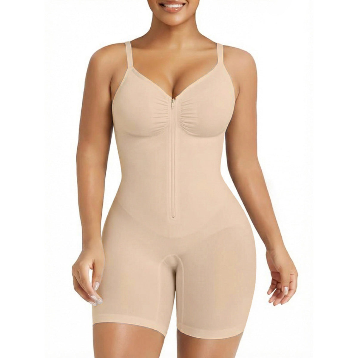 Women's Body Shaper Bodysuit Tummy Control Butt Lifting Shapewear with Zipper