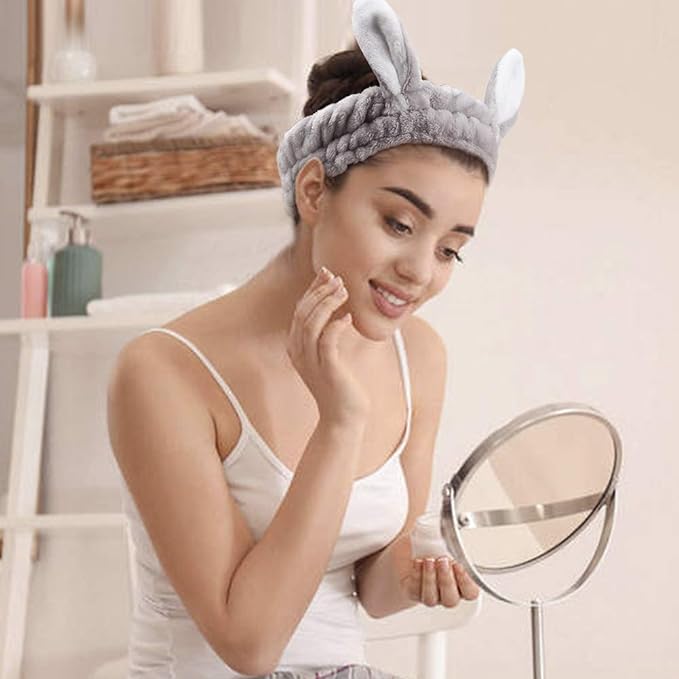Bandeau Maquillage Lapin Pelucheux x3 🐰 — Votre Routine Soin Devient un Moment de Bonheur
