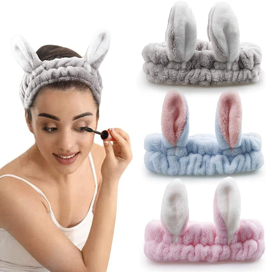 Bandeau Maquillage Lapin Pelucheux x3 🐰 — Votre Routine Soin Devient un Moment de Bonheur