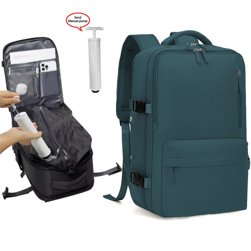 Vacuum compression travel backpack