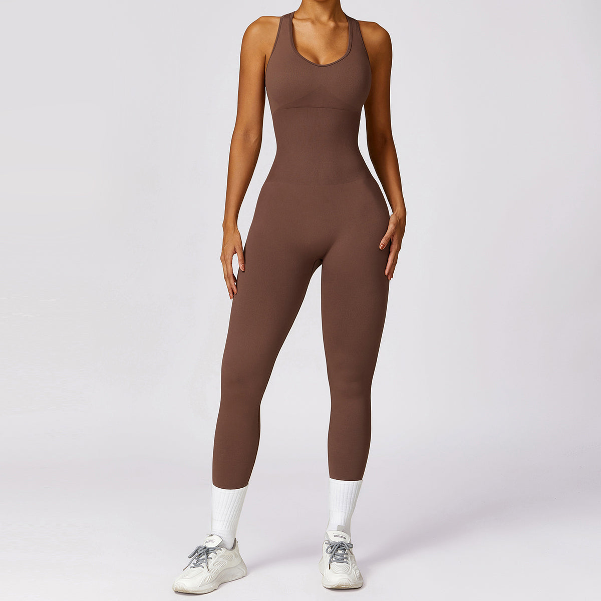 Nahtloses einteiliges Yoga-Outfit