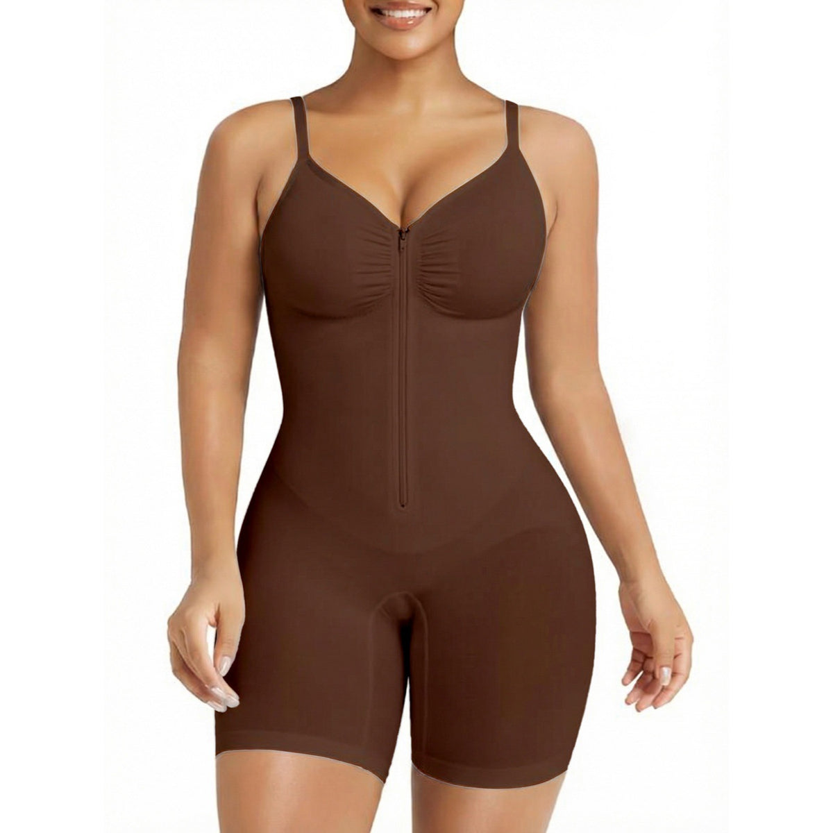 Women's Body Shaper Bodysuit Tummy Control Butt Lifting Shapewear with Zipper